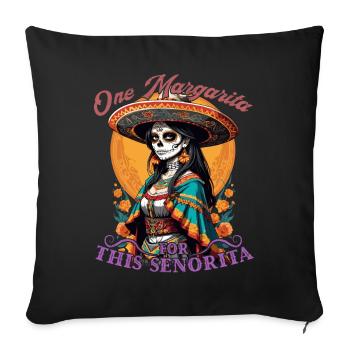 Funny Margarita Design Cinco De Mayo Lover - Sofa pillowcase 17,3'' x 17,3'' (45 x 45 cm) - black - Front
