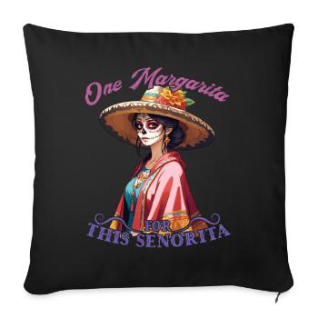 Drôle de Margarita Design Cinco de Mayo Lover - Housse de coussin décorative 45 x 45 cm - noir - Devant