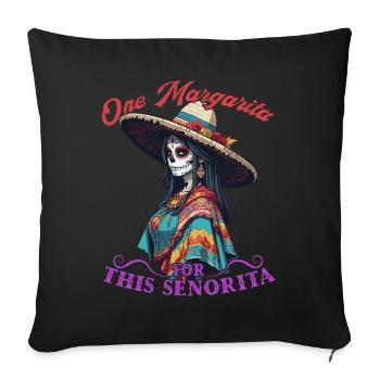 Drôle de Margarita Disant Cinco De Mayo Design - Housse de coussin décorative 45 x 45 cm - noir - Devant