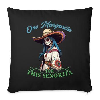 Senorita a besoin d’un design amusant de Margarita - Housse de coussin décorative 45 x 45 cm - noir - Devant