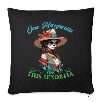 Señorita a besoin du design de Margarita Cinco de Mayo - Housse de coussin décorative 45 x 45 cm - noir - Devant