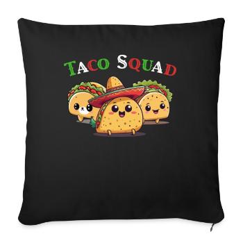Fun Taco Squad Mexican Food Fiesta - Sofa pillowcase 17,3'' x 17,3'' (45 x 45 cm) - black - Front