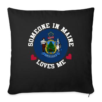 Someone In Maine Loves Me - Sofa pillowcase 17,3'' x 17,3'' (45 x 45 cm) - black - Front