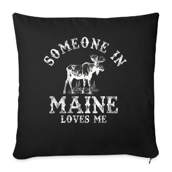 Someone In Maine Loves Me - Sofa pillowcase 17,3'' x 17,3'' (45 x 45 cm) - black - Front