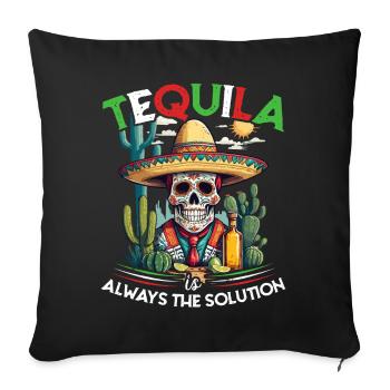 Funny Tequila Saying Cinco De Mayo Mexico - Sofa pillowcase 17,3'' x 17,3'' (45 x 45 cm) - black - Front