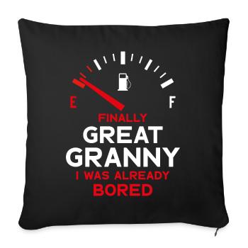 FINALLY GREAT GRANNY FINALLY GREAT-GRANDMA - Sofa pillowcase 17,3'' x 17,3'' (45 x 45 cm) - black - Front
