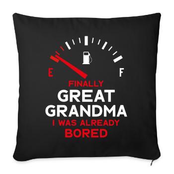FINALLY GREAT GRANDMA FINALLY GREAT-GRANDMA - Sofa pillowcase 17,3'' x 17,3'' (45 x 45 cm) - black - Front