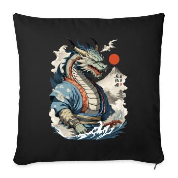 Samurai Ukiyo-E Art Japanese Dragon - Sofa pillowcase 17,3'' x 17,3'' (45 x 45 cm) - black - Front