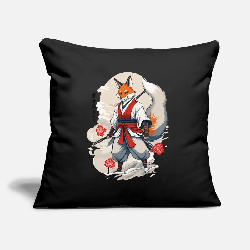Samurai Kitsune Fox Kawaii Fox Spirit Design Sofa pillowcase 17,3'' x 17,3'' (45 x 45 cm)
