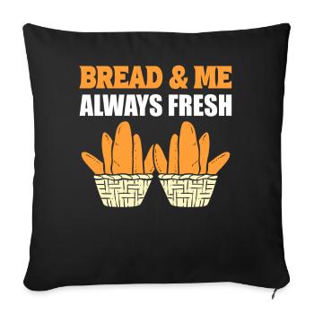 Lustiges Brotbacken Konditor - Sofakissenbezug 45 x 45 cm - Schwarz - Vorne