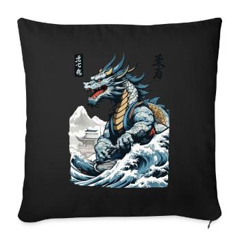 Dragon Anime Japanese Vintage Cherry Blossoms - Sofa pillowcase 17,3'' x 17,3'' (45 x 45 cm) - black - Front
