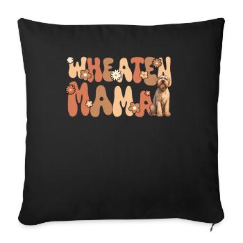 Irish Soft Coated Wheaten Terrier Groovy Wheaten - Sofakissenbezug 45 x 45 cm - Schwarz - Vorne