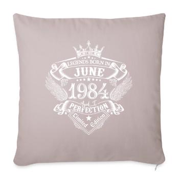 Juni 1984 Geburtstag Juni 1984 Juni Geschenk - Sofakissenbezug 45 x 45 cm - helles Taupe - Vorne