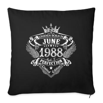 Juin 1988 anniversaire Juin 1988 Juin cadeau - Housse de coussin décorative 45 x 45 cm - noir - Devant