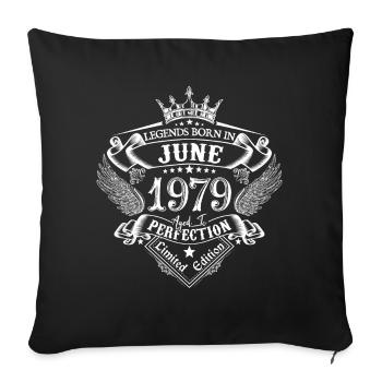 Juin 1979 anniversaire Juin 1979 Juin cadeau - Housse de coussin décorative 45 x 45 cm - noir - Devant