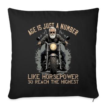 Horsepower Lover Funny Biker Grandpa Design - Sofa pillowcase 17,3'' x 17,3'' (45 x 45 cm) - black - Front