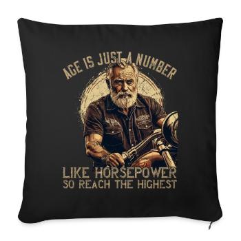 Lustiger Biker Opa Vintage Motorrad Retro Style - Sofakissenbezug 45 x 45 cm - Schwarz - Vorne