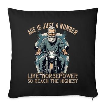 Funny Biker Grandpa Vintage Motorcycle Retro Style - Sofa pillowcase 17,3'' x 17,3'' (45 x 45 cm) - black - Front