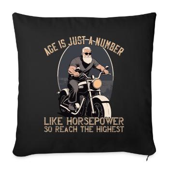 Lustiger Biker Opa Vintage Motorrad Retro Style - Sofakissenbezug 45 x 45 cm - Schwarz - Vorne