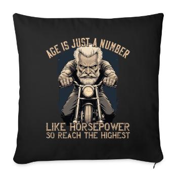 Lustiger Biker Opa Vintage Motorrad Retro Style - Sofakissenbezug 45 x 45 cm - Schwarz - Vorne