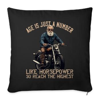 Lustiger Biker Opa Vintage Motorrad Retro Style - Sofakissenbezug 45 x 45 cm - Schwarz - Vorne
