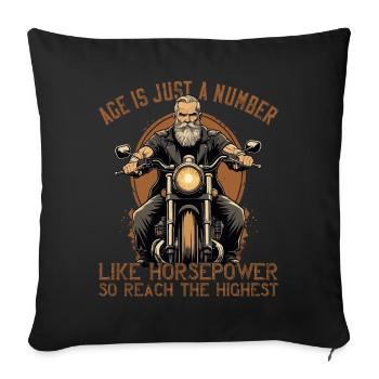 Lustiger Biker Opa Vintage Motorrad Retro Style - Sofakissenbezug 45 x 45 cm - Schwarz - Vorne