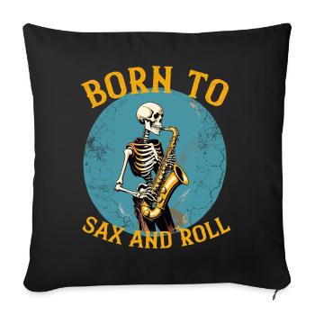 Funny Saxophonist Saying Jazz Music - Sofa pillowcase 17,3'' x 17,3'' (45 x 45 cm) - black - Front