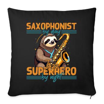 Drôle de dicton de saxophone pour les fans de jazz - Housse de coussin décorative 45 x 45 cm - noir - Devant