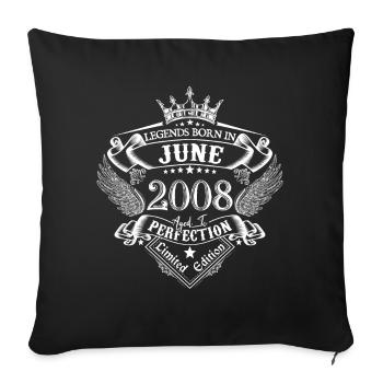June 2008 Birthday June 2008 June Gift - Sofa pillowcase 17,3'' x 17,3'' (45 x 45 cm) - black - Front