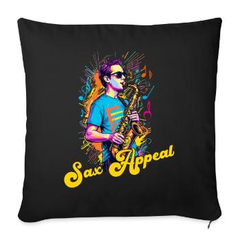 Funny Saxophone Design Jazz Music Lover - Sofa pillowcase 17,3'' x 17,3'' (45 x 45 cm) - black - Front