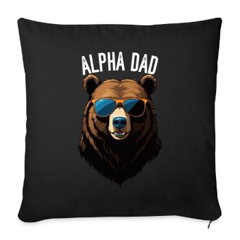 Alpha Dad Lustiger Bären Vater Perfekter Style - Sofakissenbezug 45 x 45 cm - Schwarz - Vorne