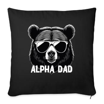 Alpha Dad Funny Bear Father Perfect Style - Sofa pillowcase 17,3'' x 17,3'' (45 x 45 cm) - black - Front