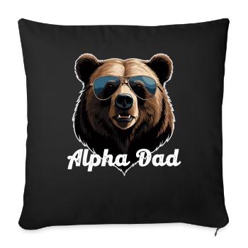Alpha Dad Funny Dad Perfect Style - Sofa pillowcase 17,3'' x 17,3'' (45 x 45 cm) - black - Front
