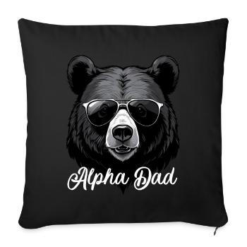 Alpha Dad Funny Dad Perfect Style - Sofa pillowcase 17,3'' x 17,3'' (45 x 45 cm) - black - Front