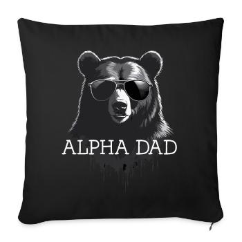 Alpha Dad Funny Dad Perfect Style - Sofa pillowcase 17,3'' x 17,3'' (45 x 45 cm) - black - Front