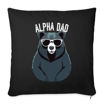 Alpha Dad Funny Dad Perfect Style - Sofa pillowcase 17,3'' x 17,3'' (45 x 45 cm) - black - Front