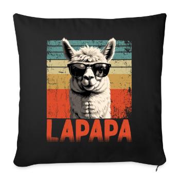 Lapapa Funny Llama Dad Perfect Style - Sofa pillowcase 17,3'' x 17,3'' (45 x 45 cm) - black - Front