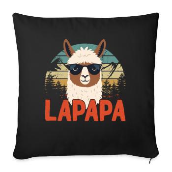 Lapapa Funny Llama Dad Perfect Style - Sofa pillowcase 17,3'' x 17,3'' (45 x 45 cm) - black - Front
