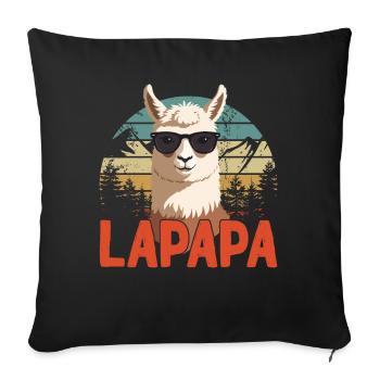 Lapapa Funny Llama Dad Perfect Style - Sofa pillowcase 17,3'' x 17,3'' (45 x 45 cm) - black - Front