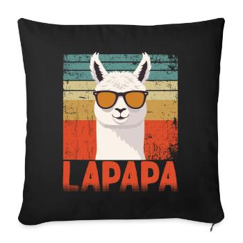 Lapapa Funny Llama Father Perfect Style - Sofa pillowcase 17,3'' x 17,3'' (45 x 45 cm) - black - Front