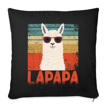 Lapapa Funny Llama Father Perfect Style - Sofa pillowcase 17,3'' x 17,3'' (45 x 45 cm) - black - Front