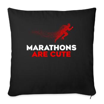 Marathons Are Cute Ultramarathon - Sofa pillowcase 17,3'' x 17,3'' (45 x 45 cm) - black - Front