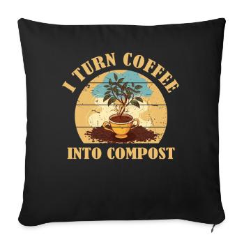 Je transforme le café en compost Blue Planet - Housse de coussin décorative 45 x 45 cm - noir - Devant