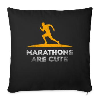 Marathons Are Cute Ultramarathon - Sofa pillowcase 17,3'' x 17,3'' (45 x 45 cm) - black - Front