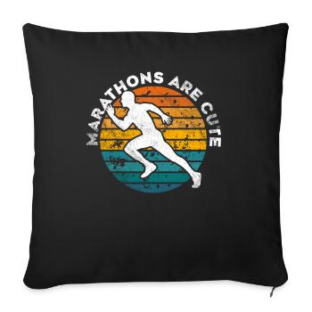 Marathons Are Cute Ultramarathon - Sofa pillowcase 17,3'' x 17,3'' (45 x 45 cm) - black - Front