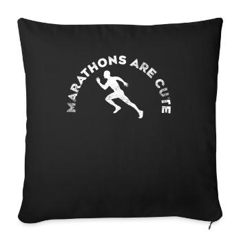 Marathons Are Cute Ultramarathon - Sofa pillowcase 17,3'' x 17,3'' (45 x 45 cm) - black - Front
