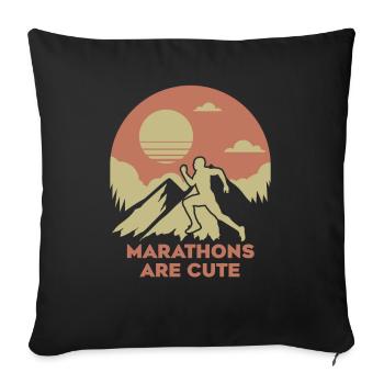 Marathons Are Cute Ultramarathon - Sofa pillowcase 17,3'' x 17,3'' (45 x 45 cm) - black - Front