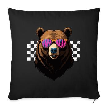 Bears Father Funny Style Perfect Father's Day - Sofa pillowcase 17,3'' x 17,3'' (45 x 45 cm) - black - Front