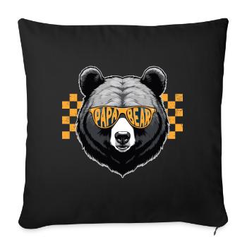 Bears Father Funny Father Perfect Style - Sofa pillowcase 17,3'' x 17,3'' (45 x 45 cm) - black - Front