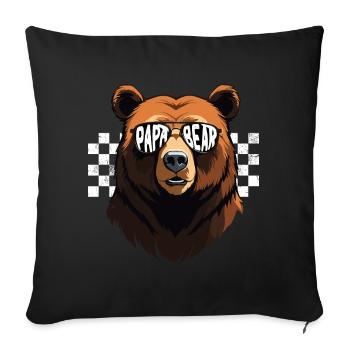 Bears Father Funny Style Father's Day Birthday - Sofa pillowcase 17,3'' x 17,3'' (45 x 45 cm) - black - Front